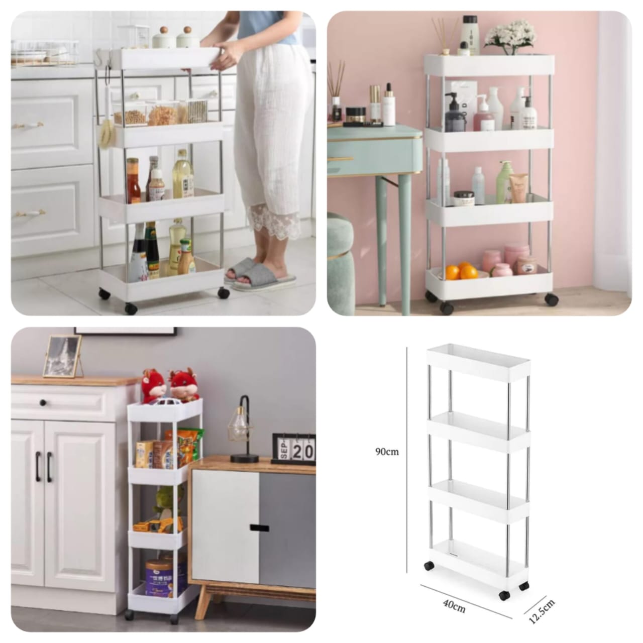 4 Tier Slim Trolly