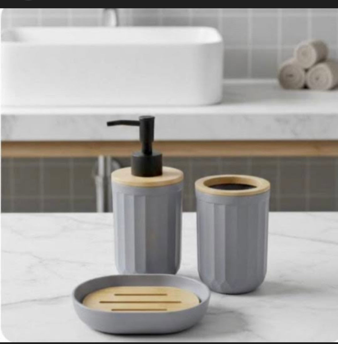 3pcs Round Bathroom Set