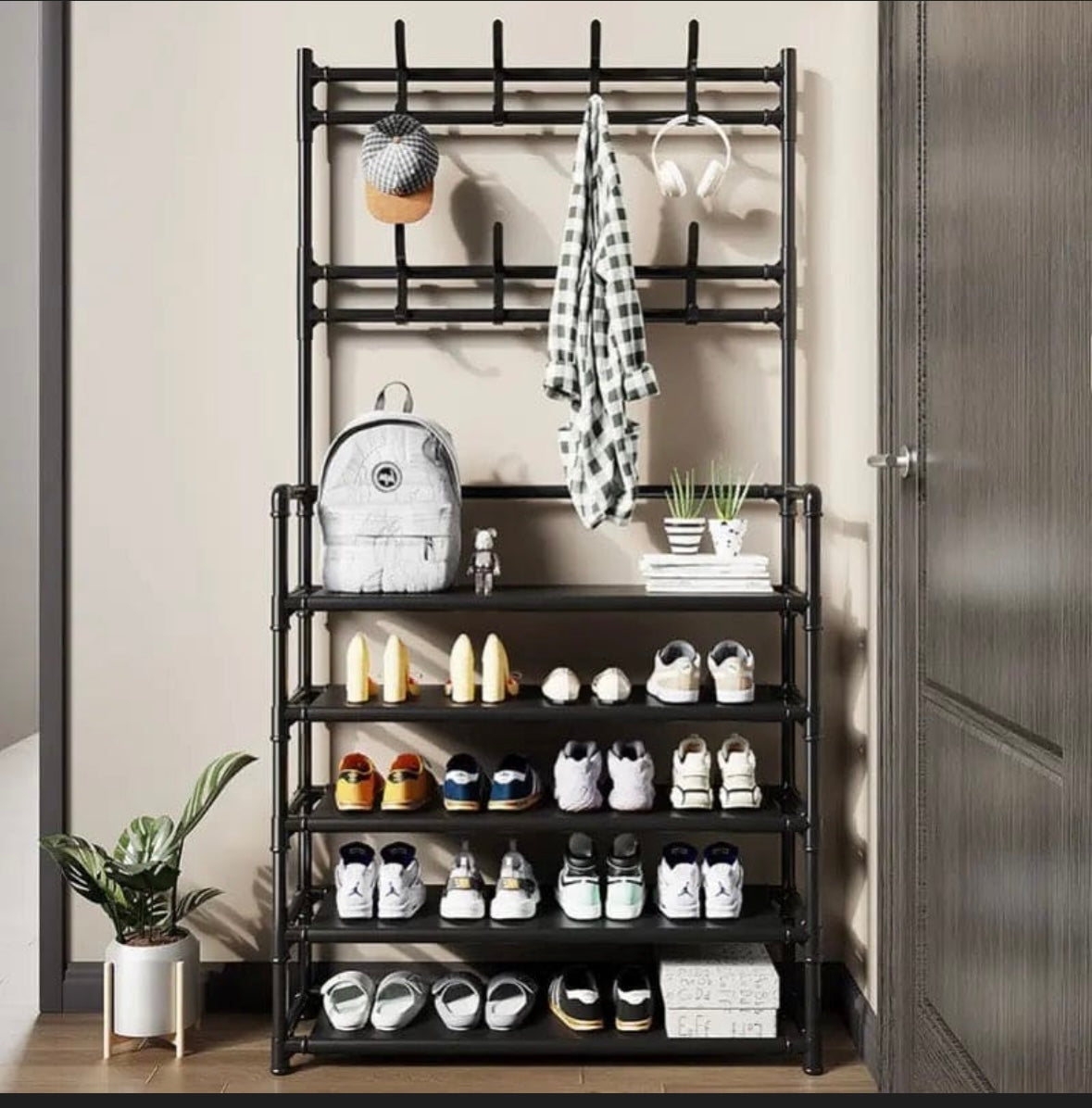 2 in 1 Hanger and Shoe Rack